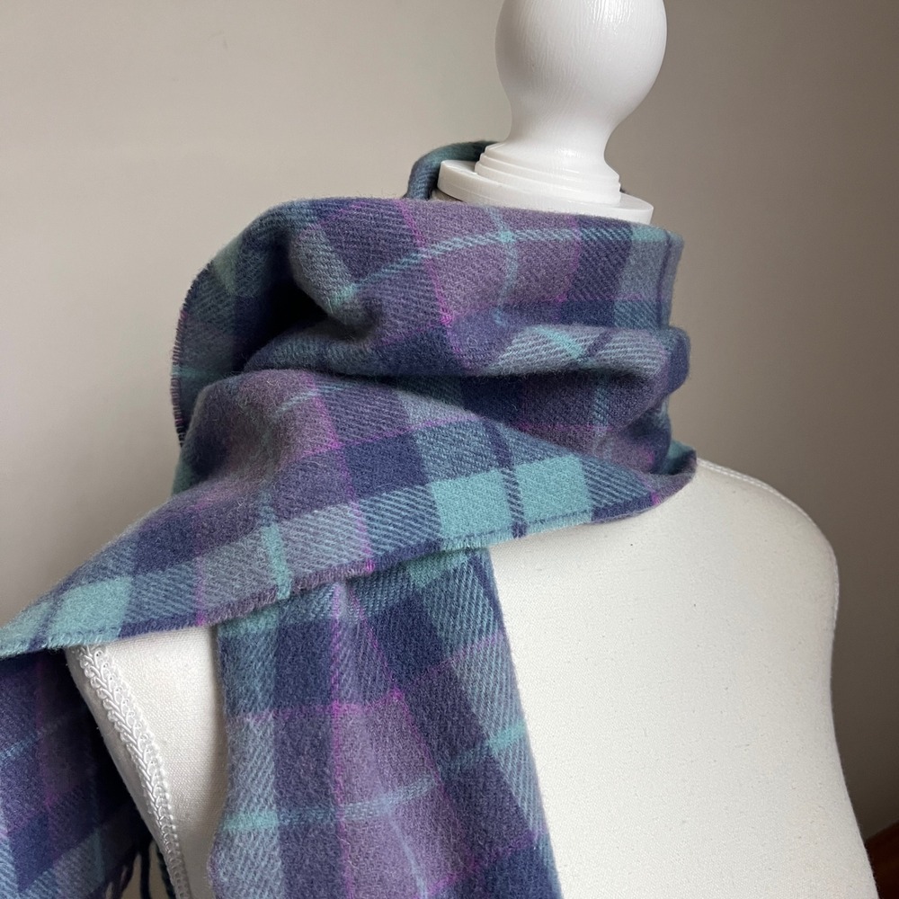 Vintage Plaid Wool Neck Scarf‎ James Pringle Weavers Tartan Made In Scotland - Picture 7 of 7